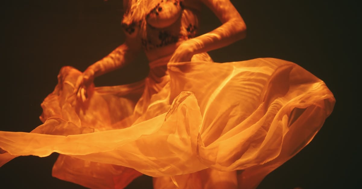 Artistic underwater photograph capturing fluidity and grace in swirling fabric.