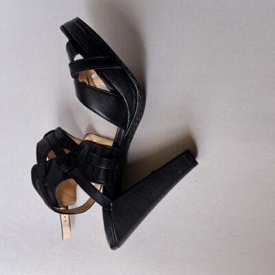 Calvin Klein Posha Nappa Black Sandal Heels