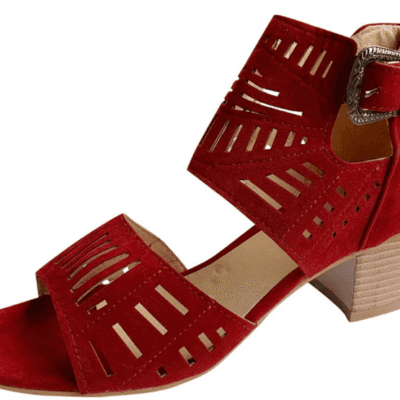 AURIGATE Ladies Ankle Burgundy Sandals
