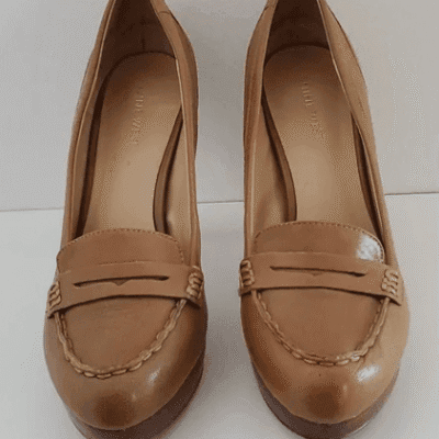 Nine West Platform Tan Loafer leather Heels