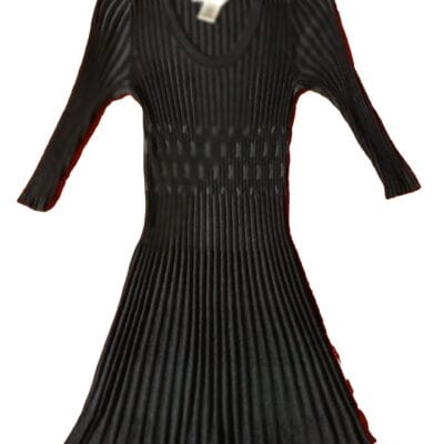 Max Studio Women Black/Gray Knit Dress Size S