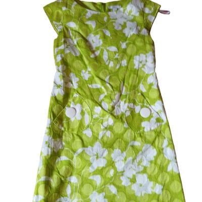 Dressbarn Lemon Green/White Dress Size 6