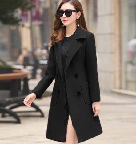 Women's Vintage Knee-Length Tweed Coat - Image 10