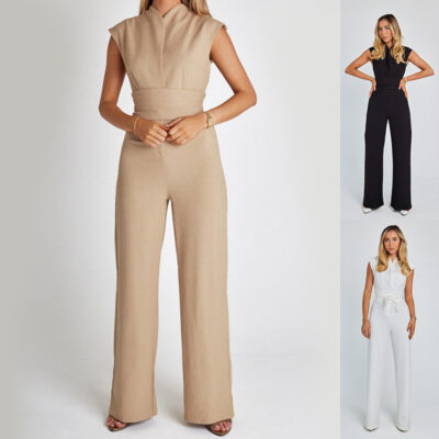 Women's Elegant Long Sleeveless Jumpsuit