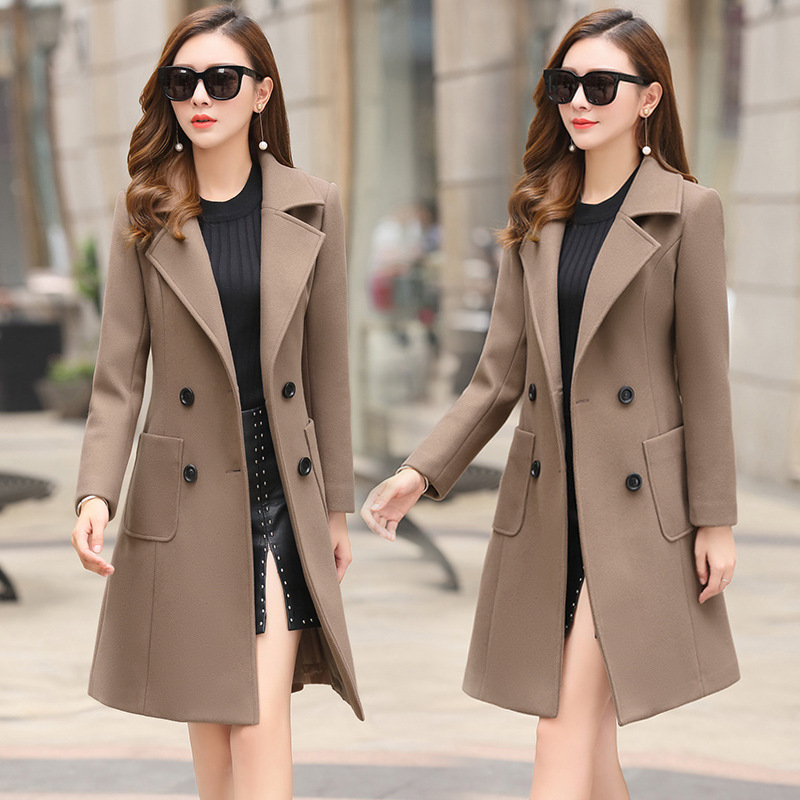 Women's Vintage Knee-Length Tweed Coat - Image 4