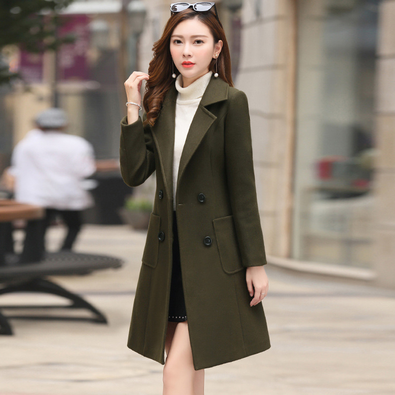 Women's Vintage Knee-Length Tweed Coat - Image 9
