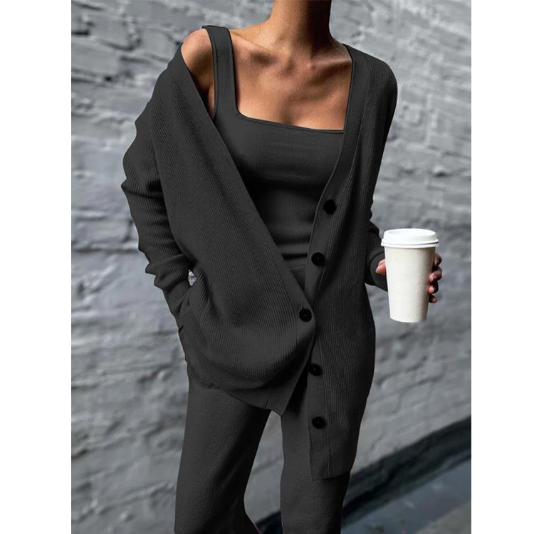 Women's Knitted 3-Piece Vest Pant Suit - Image 5