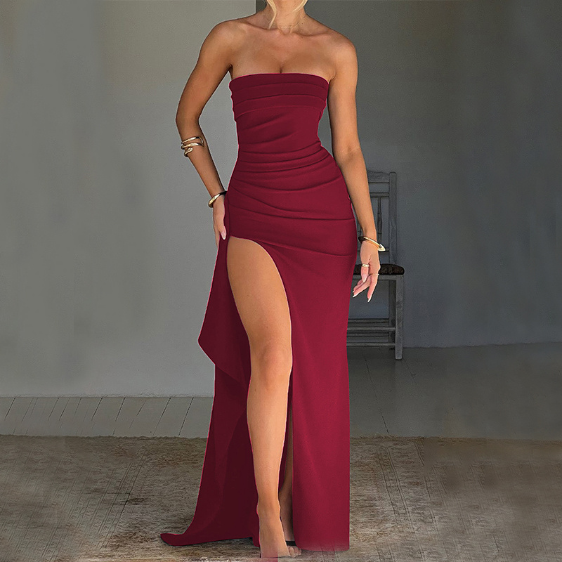 Women's Strapless Split Long Dresses - Image 6