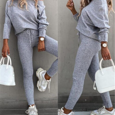 Women's Autumn and winter print long sleeve suit