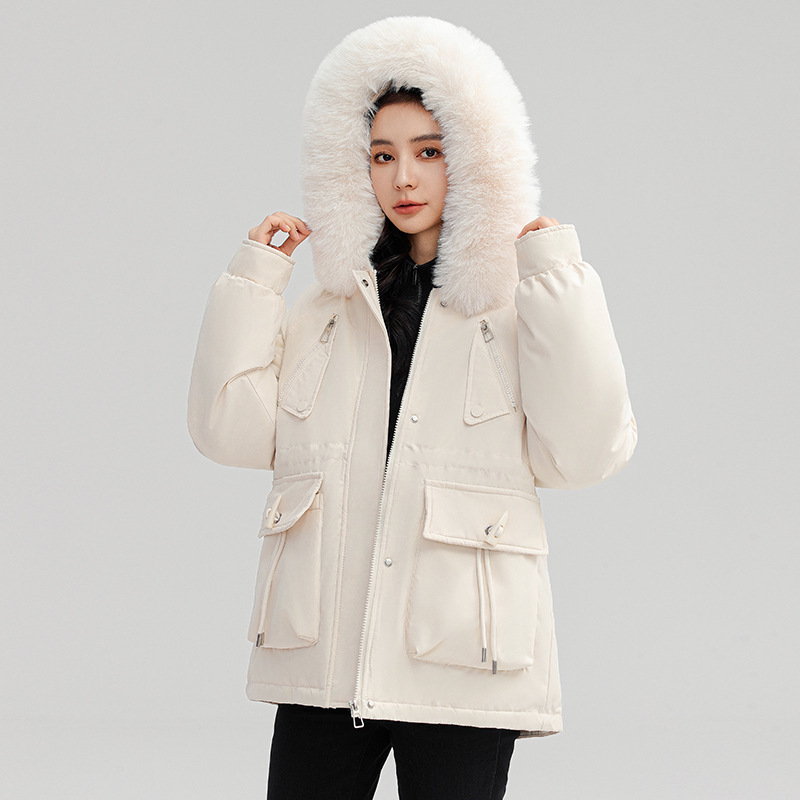 Women's Horn Button Loose Hooded Coat, Jacket - Image 10