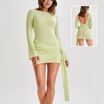 Y2K Sexy Hip-hugging V-shaped Backless Short Dresses