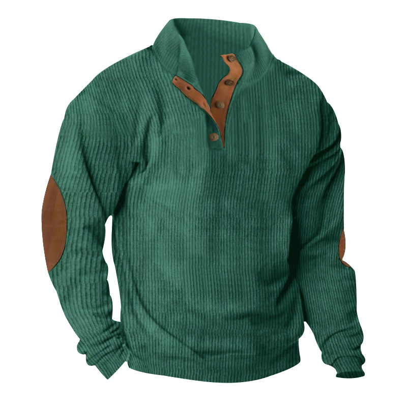 Men's Corduroy Collar Long-sleeved Sweater - Image 6