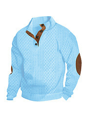 Men's Stand Collar Jacquard Knitted Sweater - Image 6