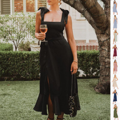 Women's Split Summer Ruffled Beach Dresses