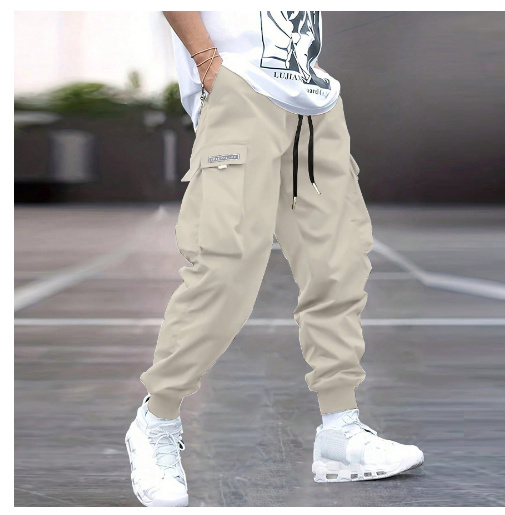 Men's Multi-pocket Cargo Pants Casual Hip-Hop Drawstring - Image 3