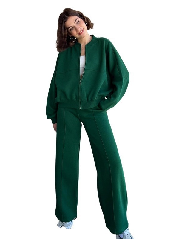 Women's Sports Zipper Jacket Pant 2-piece Set - Image 10
