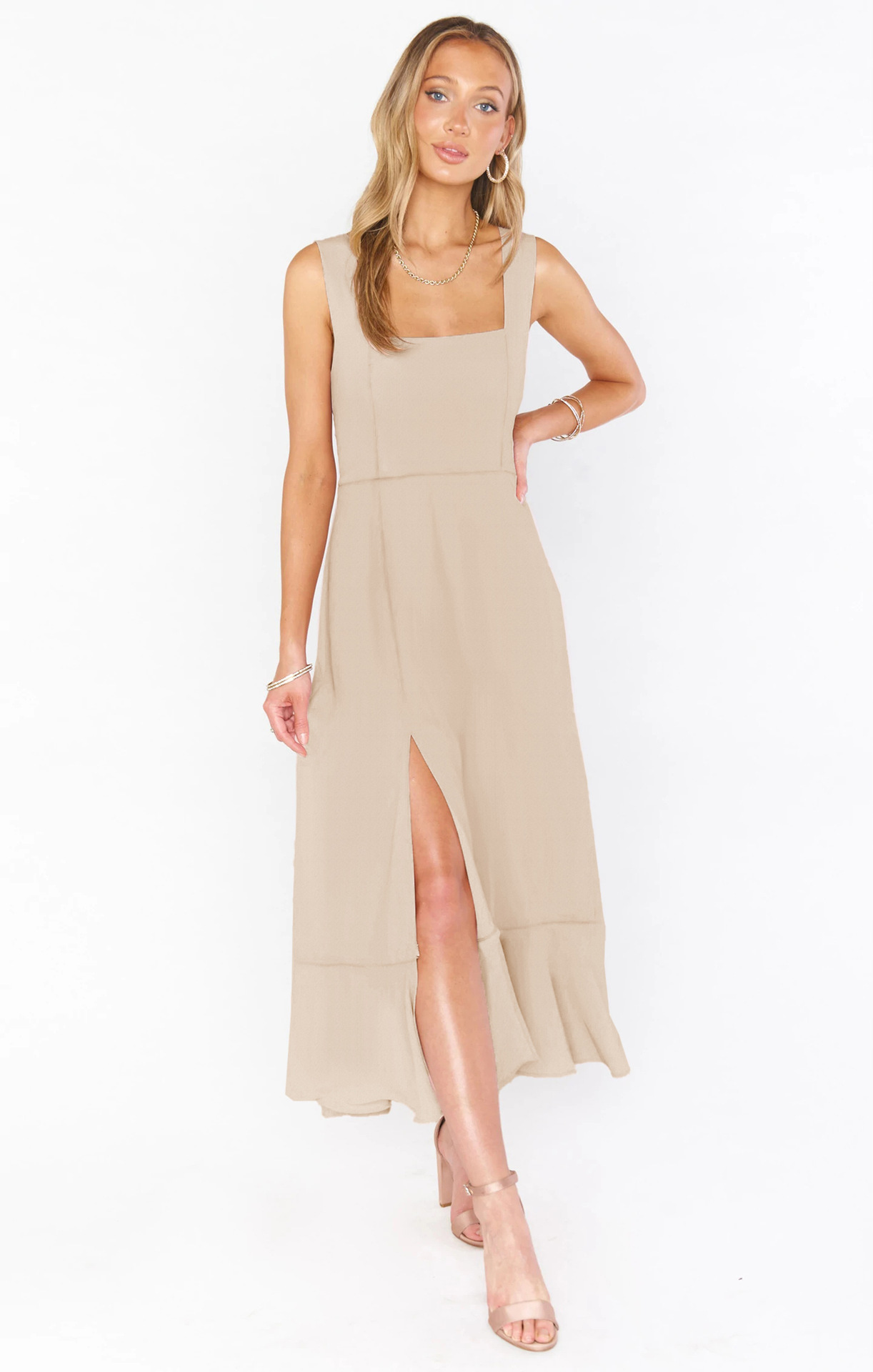 Women's Split Summer Ruffled Beach Dresses - Image 2
