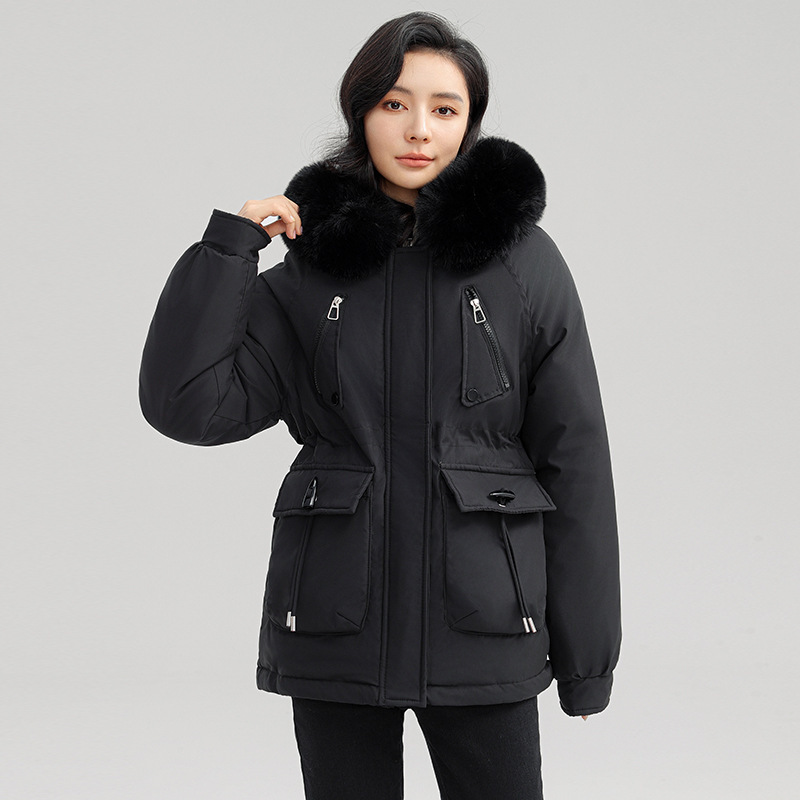 Women's Horn Button Loose Hooded Coat, Jacket - Image 8