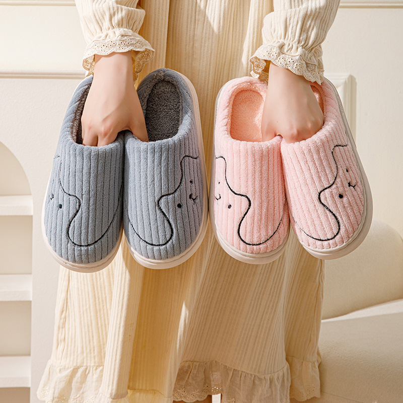Unisex Striped Non-Slip Cat Slippers House Shoes - Image 3