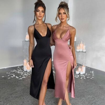 Women's backless Spaghetti Strap Dress