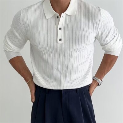 Men's Lapel Button Polo Shirt