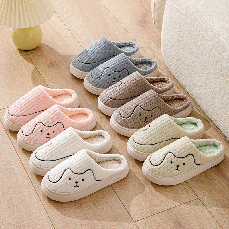 Unisex Striped Non-Slip Cat Slippers House Shoes - Image 6