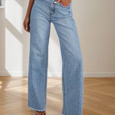 New Women’s Jeans, Denim Wide Leg Pants, Suitable For All Seasons
