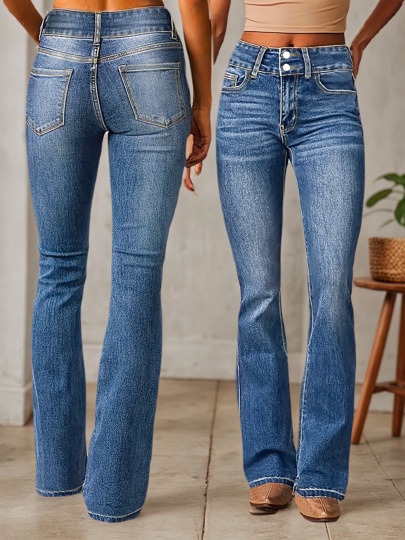 Women’s High Waisted Denim Jean Pants - Image 3