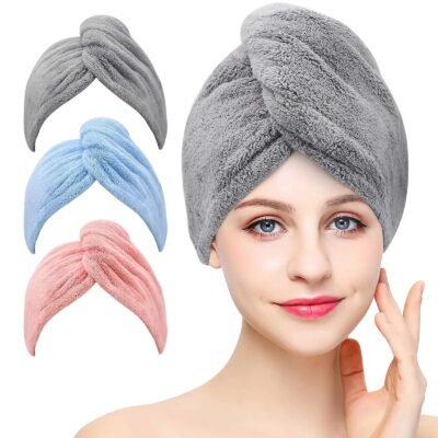 Women 3 PC Microfiber Hair Towel Wrap