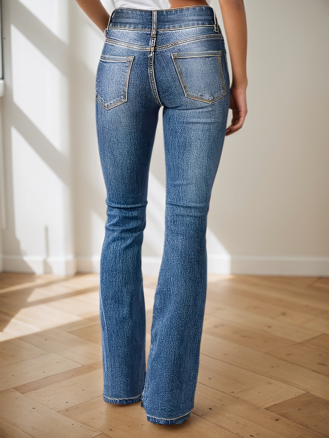 Women’s High Waisted Denim Jean Pants - Image 2